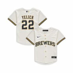 Top 10 ๐ฅฐ Nike Toddler Boys And ๐ง Girls Christian Yelich Cream Milwaukee Brewers Home Replica Player Jersey โ๏ธ