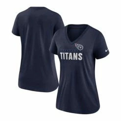 Best reviews of 👍 Nike 👩 Women's Navy Tennessee Titans Team Name Logo V-Neck Tri-Blend T-shirt 💯