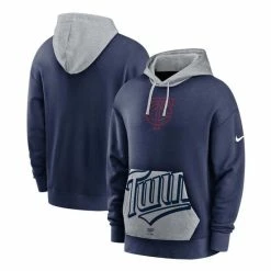 Discount ๐ Nike Men's Navy And Gray Minnesota Twins Heritage Tri-Blend Pullover Hoodie Navy, Gray ๐