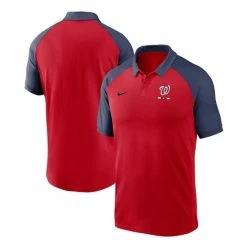 Cheap 😍 Nike Men's Red Washington Nationals Legacy Tri-Blend Raglan Performance Polo 🎉