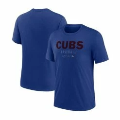 Budget 😀 Nike Men's Royal Chicago Cubs Authentic Collection Early Work Performance Tri-Blend T-shirt 🌟