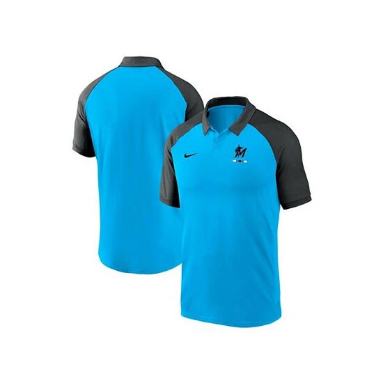 Cheapest ๐ Nike Men's Blue Miami Marlins Legacy Tri-Blend Raglan Performance Polo ๐ 4 Cheapest ๐ Nike Men's Blue Miami Marlins Legacy Tri-Blend Raglan Performance Polo ๐ - Image 2