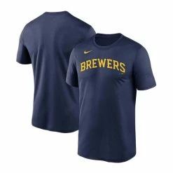 Buy ๐ Nike Men's Navy Milwaukee Brewers Wordmark Legend T-shirt ๐