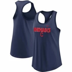 Promo ๐ Nike ๐ฉ Women's Navy Cleveland Indians Let'S Go Racerback Performance Tank Top ๐