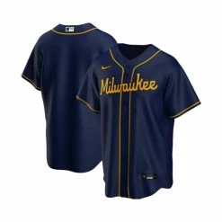 Cheap ✔️ Nike Men's Navy Milwaukee Brewers Alternate Replica Team Jersey 👍