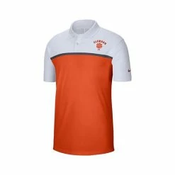 Deals 🌟 Nike Men's White, Orange Clemson Tigers Color Block Victory Performance Polo 😀 -Outlet Nike Store unnamed file 1382