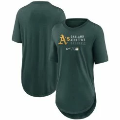 Brand new ๐ Nike ๐ฉ Women's Green Oakland Athletics Authentic Collection โพ Baseball Fashion Tri-Blend T-shirt ๐งจ