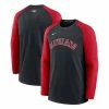 Flash Sale 🎁 Nike Men's Navy, Red Cleveland Indians Authentic Collection Pregame Performance Raglan Pullover Sweatshirt ✨ -Outlet Nike Store unnamed file 1434