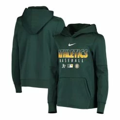 Discount โ Nike Youth Boys And ๐ง Girls Green Oakland Athletics Authentic Collection Fleece Performance Pullover Hoodie ๐