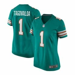 Budget 🎁 Nike 👩 Women's Tua Tagovailoa Aqua Miami Dolphins Alternate Game Jersey ❤️