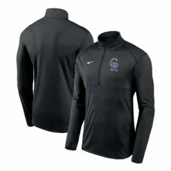 New 👏 Nike Men's Black Colorado Rockies Team Logo Element Performance Half-Zip Pullover Jacket 🔥