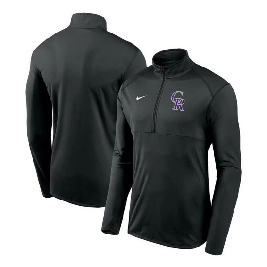 New ๐ Nike Men's Black Colorado Rockies Team Logo Element Performance Half-Zip Pullover Jacket ๐ฅ 3 New ๐ Nike Men's Black Colorado Rockies Team Logo Element Performance Half-Zip Pullover Jacket ๐ฅ