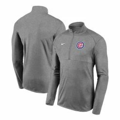 Top 10 🎉 Nike Men's Gray Chicago Cubs Team Logo Element Performance Half-Zip Pullover Jacket 🎁