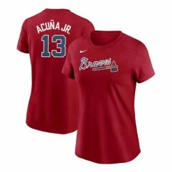 Coupon โจ Nike ๐ฉ Women's Ronald Acuna Jr. Red Atlanta Braves Name Number T-shirt ๐ฅฐ