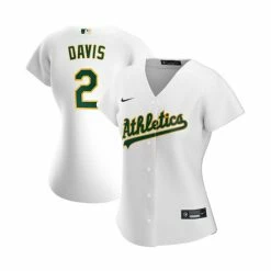 New 🌟 Nike 👩 Women's Khris Davis White Oakland Athletics Home Replica Player Jersey 😍