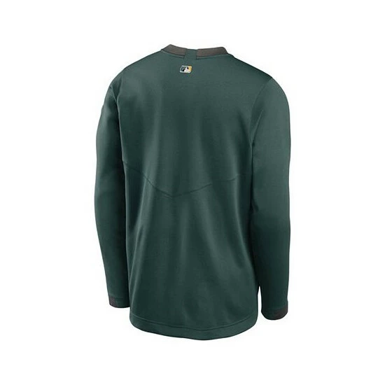 Deals ⌛ Nike Men's Charcoal, Green Oakland Athletics Authentic Collection Thermal Crew Performance Pullover Sweatshirt 😉 4 Deals ⌛ Nike Men's Charcoal, Green Oakland Athletics Authentic Collection Thermal Crew Performance Pullover Sweatshirt 😉 - Image 2