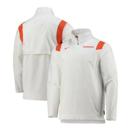 Promo ๐ Nike Men's White Clemson Tigers Coach Half-Zip Jacket ๐ 3 Promo ๐ Nike Men's White Clemson Tigers Coach Half-Zip Jacket ๐