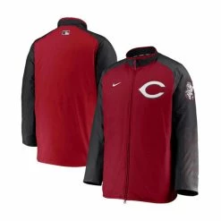 Wholesale 🤩 Nike Men's Red, Black Cincinnati Reds Authentic Collection Dugout Full-Zip Jacket 🔔