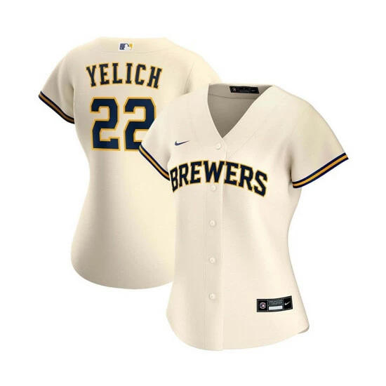 Budget ๐ฏ Nike ๐ฉ Women's Christian Yelich Cream Milwaukee Brewers Home Replica Player Jersey โ๏ธ 3 Budget ๐ฏ Nike ๐ฉ Women's Christian Yelich Cream Milwaukee Brewers Home Replica Player Jersey โ๏ธ