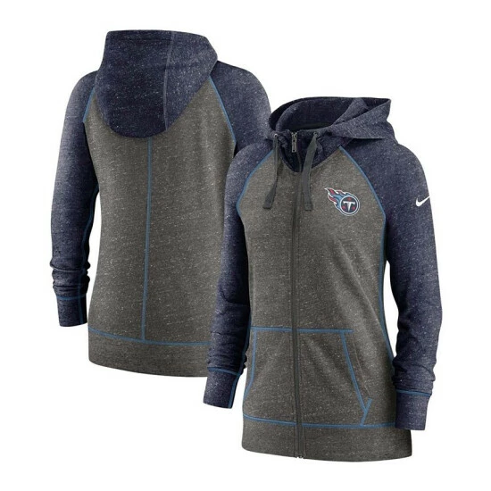 Outlet ๐ Nike ๐ฉ Women's Heathered Charcoal, Navy Tennessee Titans Gym Vintage-Like Raglan Full-Zip Hoodie Heather Charcoal ๐ 3 Outlet ๐ Nike ๐ฉ Women's Heathered Charcoal, Navy Tennessee Titans Gym Vintage-Like Raglan Full-Zip Hoodie Heather Charcoal ๐