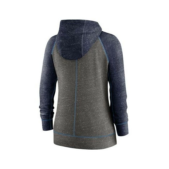 Outlet ๐ Nike ๐ฉ Women's Heathered Charcoal, Navy Tennessee Titans Gym Vintage-Like Raglan Full-Zip Hoodie Heather Charcoal ๐ 5 Outlet ๐ Nike ๐ฉ Women's Heathered Charcoal, Navy Tennessee Titans Gym Vintage-Like Raglan Full-Zip Hoodie Heather Charcoal ๐ - Image 3