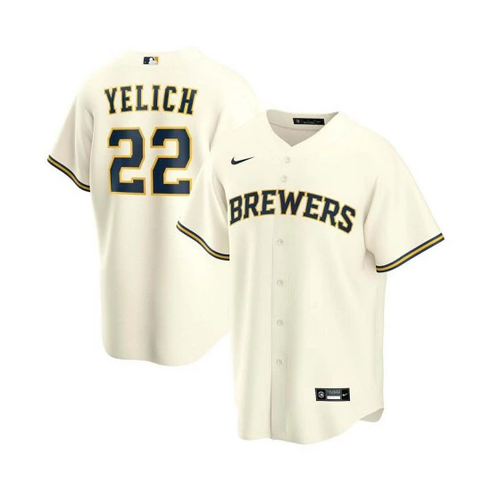 Best deal ๐ Nike Men's Christian Yelich Cream Milwaukee Brewers Alternate Replica Player Jersey ๐ 3 Best deal ๐ Nike Men's Christian Yelich Cream Milwaukee Brewers Alternate Replica Player Jersey ๐