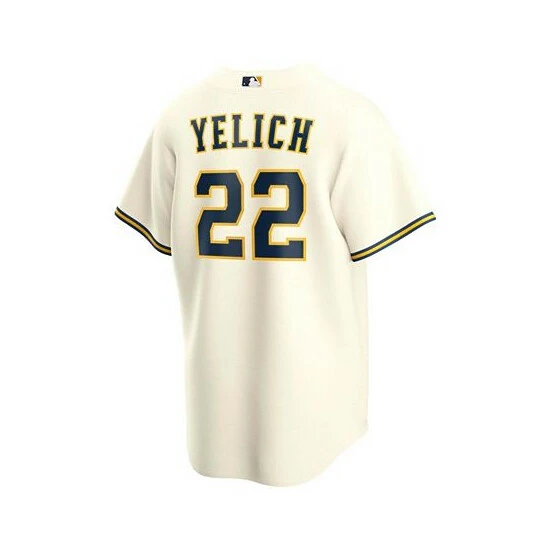 Best deal ๐ Nike Men's Christian Yelich Cream Milwaukee Brewers Alternate Replica Player Jersey ๐ 4 Best deal ๐ Nike Men's Christian Yelich Cream Milwaukee Brewers Alternate Replica Player Jersey ๐ - Image 2
