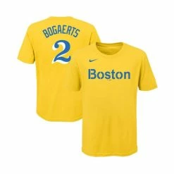 Buy 🥰 Nike Youth Big Boys Xander Bogaerts Gold Boston Red Sox 2021 City Connect Name Number T-Shirt 🔔