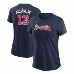 Cheapest ๐ Nike ๐ฉ Women's Navy Ronald Acuna Jr. Atlanta Braves Name Number T-shirt ๐