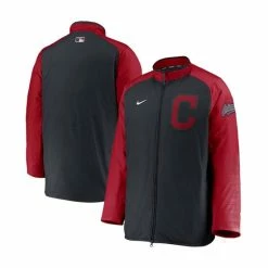 Wholesale 🧨 Nike Men's Navy Cleveland Indians Authentic Collection Dugout Full-Zip Jacket 😉