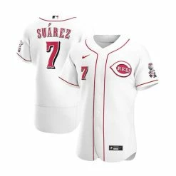 Best Pirce 🛒 Nike Men's Eugenio Suarez White Cincinnati Reds Home Authentic Player Jersey 🔔