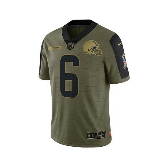 Best Sale ๐ Nike Men's Baker Mayfield Olive Cleveland Browns 2021 Salute To Service Limited Player Jersey ๐ 4 Best Sale ๐ Nike Men's Baker Mayfield Olive Cleveland Browns 2021 Salute To Service Limited Player Jersey ๐ - Image 2