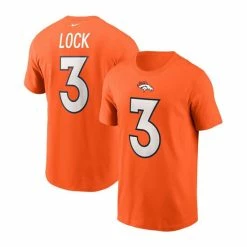 Promo ๐ Nike Men's Drew Lock Orange Denver Broncos Player Name And Number T-shirt โญ