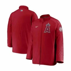 Best reviews of 🧨 Nike Men's Red Los Angeles Angels Authentic Collection Dugout Full-Zip Jacket 🥰