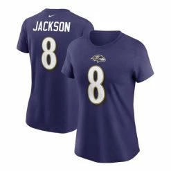 Buy ๐ฅฐ Nike ๐ฉ Women's Lamar Jackson Purple Baltimore Ravens Name Number T-shirt ๐