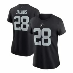 Brand new ๐ฏ Nike ๐ฉ Women's Josh Jacobs Black Las Vegas Raiders Name Number T-shirt ๐