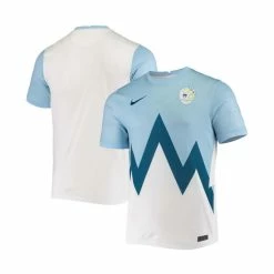 Wholesale 🥰 Nike Men's Light Blue And White Slovenia National Team 2020/21 Home Stadium Replica Jersey Light Blue, White 🥰