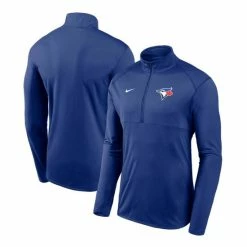 Buy 🧨 Nike Men's Royal Toronto Blue Jays Team Logo Element Performance Half-Zip Pullover Jacket ✨