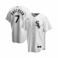 Cheapest ⭐ Nike Men's Tim Anderson White And Black Chicago White Sox Home Replica Player Jersey White, Black 🧨