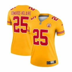 Best reviews of ✨ Nike 👩 Women's Clyde Edwards-Helaire Gold-Tone Kansas City Chiefs Inverted Legend Jersey 🥰
