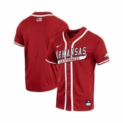 Budget 🛒 Nike Men's Cardinal Arkansas Razorbacks Replica Full-Button ⚾ Baseball Jersey ❤️