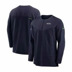 Cheapest ๐ Nike Men's College Navy Seattle Seahawks Sideline Half-Zip UV Performance Jacket โ๏ธ
