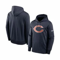 Wholesale ๐ Nike Men's Big And Tall Navy Chicago Bears Fan Gear Primary Logo Therma Performance Pullover Hoodie ๐