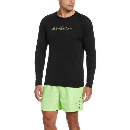 Wholesale ⌛ Nike Men's Logo Swoosh Long-Sleeve Hydroguard 👕 Shirt Black 👏 7 Wholesale ⌛ Nike Men's Logo Swoosh Long-Sleeve Hydroguard 👕 Shirt Black 👏 - Image 5