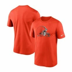 Outlet 👏 Nike Men's Orange Cleveland Browns Logo Essential Legend Performance T-shirt 🎁