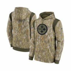 Hot Sale ๐ฏ Nike Men's Camouflage Pittsburgh Steelers 2021 Salute To Service Therma Performance Pullover Hoodie ๐