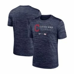 Promo โ๏ธ Nike Men's Heathered Navy Cleveland Indians Authentic Collection Velocity Practice Performance T-shirt Heather Navy ๐