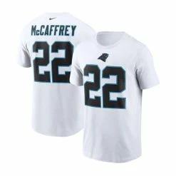 Promo ๐ Nike Men's Christian McCaffrey White Carolina Panthers Name And Number T-shirt ๐
