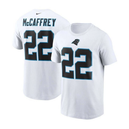 Promo ๐ Nike Men's Christian McCaffrey White Carolina Panthers Name And Number T-shirt ๐ 3 Promo ๐ Nike Men's Christian McCaffrey White Carolina Panthers Name And Number T-shirt ๐