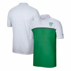 Coupon ✔️ Nike Men's Big And Tall White-Green Oregon Ducks Color Block Victory Performance Polo 🔔